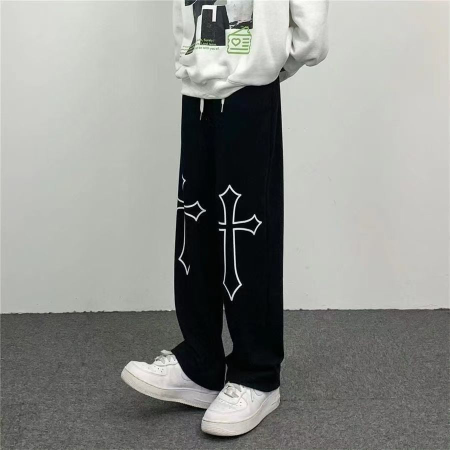 Spring and Autumn Hip-Hop Pants for Women, Loose Long Pants, High-Waisted Versatile Drawstring Sweatpants, Trendy High-Waisted Casual Pants