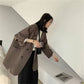 Casual Style Blazer for Women 2026 Spring and Autumn New Street Style Internet Celebrity Simple Loose Coffee-Colored Small Suit