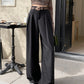 Real shot! 2024 elastic waist design sense suit pants casual pants women's wide leg pants high waist drape pants