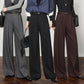 Authentic Wool Wide-Leg Pants for Women 25 New High-Waisted Slimming Tummy-Covering Straight-Leg Pants Women's Vertical Casual Pants