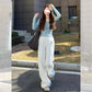 White Wide-Leg Jeans for Women, 2025 Spring New High-Waisted Loose Versatile Slimming Drape Straight-Leg Floor-Length Pants