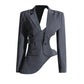 Irregular Deconstructed Blazer 2026 New Style Unique Long-Sleeve Hollow-Out High-End Waist-Cinching Blazer Jacket for Women