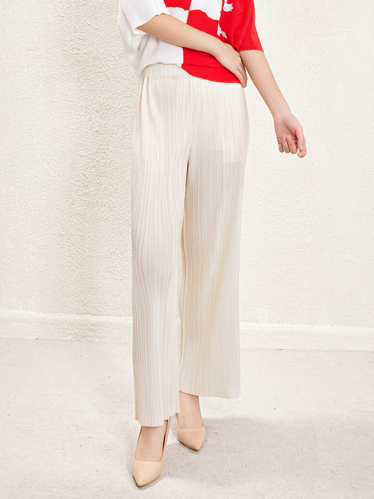 Miyake High Waist Wide Leg Pants Women's Spring and Summer 2024 New Pleated Casual Loose Slimming Straight Long Trousers