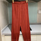 Miyake 2026 Straight-Leg Fashion High-Waisted Pocketed Cropped Pants with Elastic Waistband, Stretchy Pleated Slimming Cigarette Pants for Women