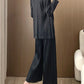 Miyake Wide-leg Pants Women's High-waist Pendant Pleated Pants Women's Loosening Waist Cropped Pants Black All-match Casual Pants