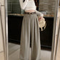 Real shot! 2024 elastic waist design sense suit pants casual pants women's wide leg pants high waist drape pants