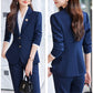 Blue Blazer for Women 2025 Spring and Autumn New Slim Fit Elegant Goddess Style Suit Professional Workwear