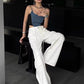 American Retro Drawstring Cargo Pants for Women, 2026 Spring and Autumn Versatile High-Waisted Wide-Leg Straight Long Pants, Workwear Style Trend