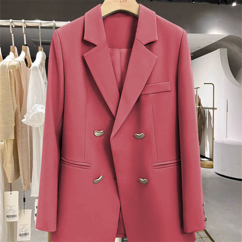 Spring New Versatile 2026 Commuter Office Lady Blazer for Women, Loose Trendy British Style Mid-Length High-End
