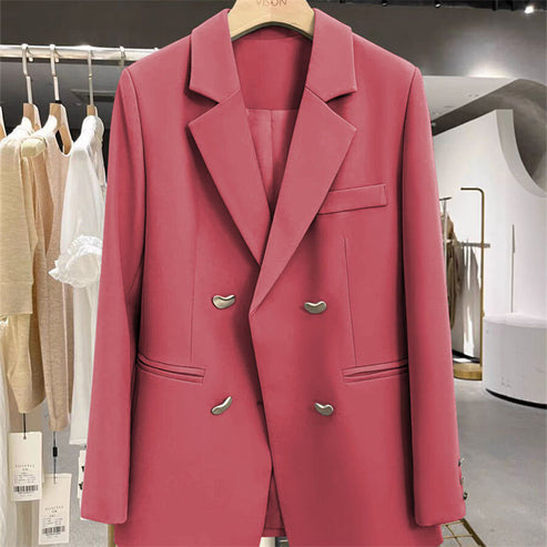 Spring New Versatile 2026 Commuter Office Lady Blazer for Women, Loose Trendy British Style Mid-Length High-End