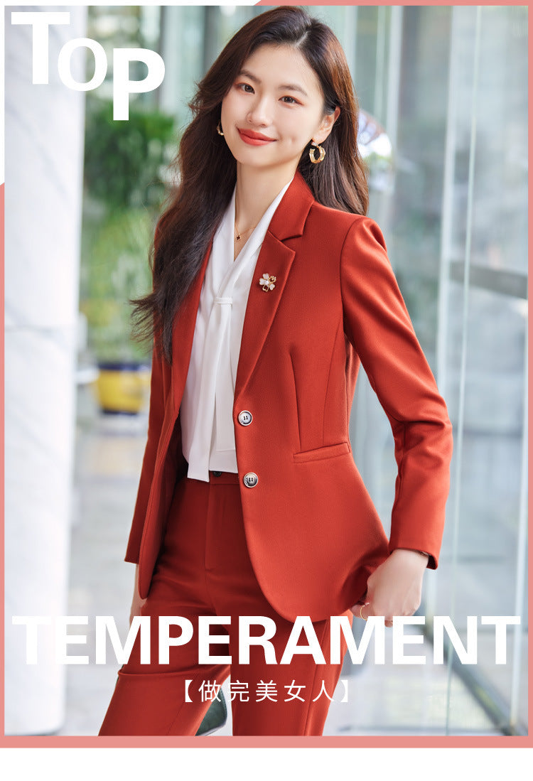 Blue Blazer for Women 2025 Spring and Autumn New Slim Fit Elegant Goddess Style Suit Professional Workwear