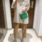 Miyake 2026 Straight-Leg Fashion High-Waisted Pocketed Cropped Pants with Elastic Waistband, Stretchy Pleated Slimming Cigarette Pants for Women