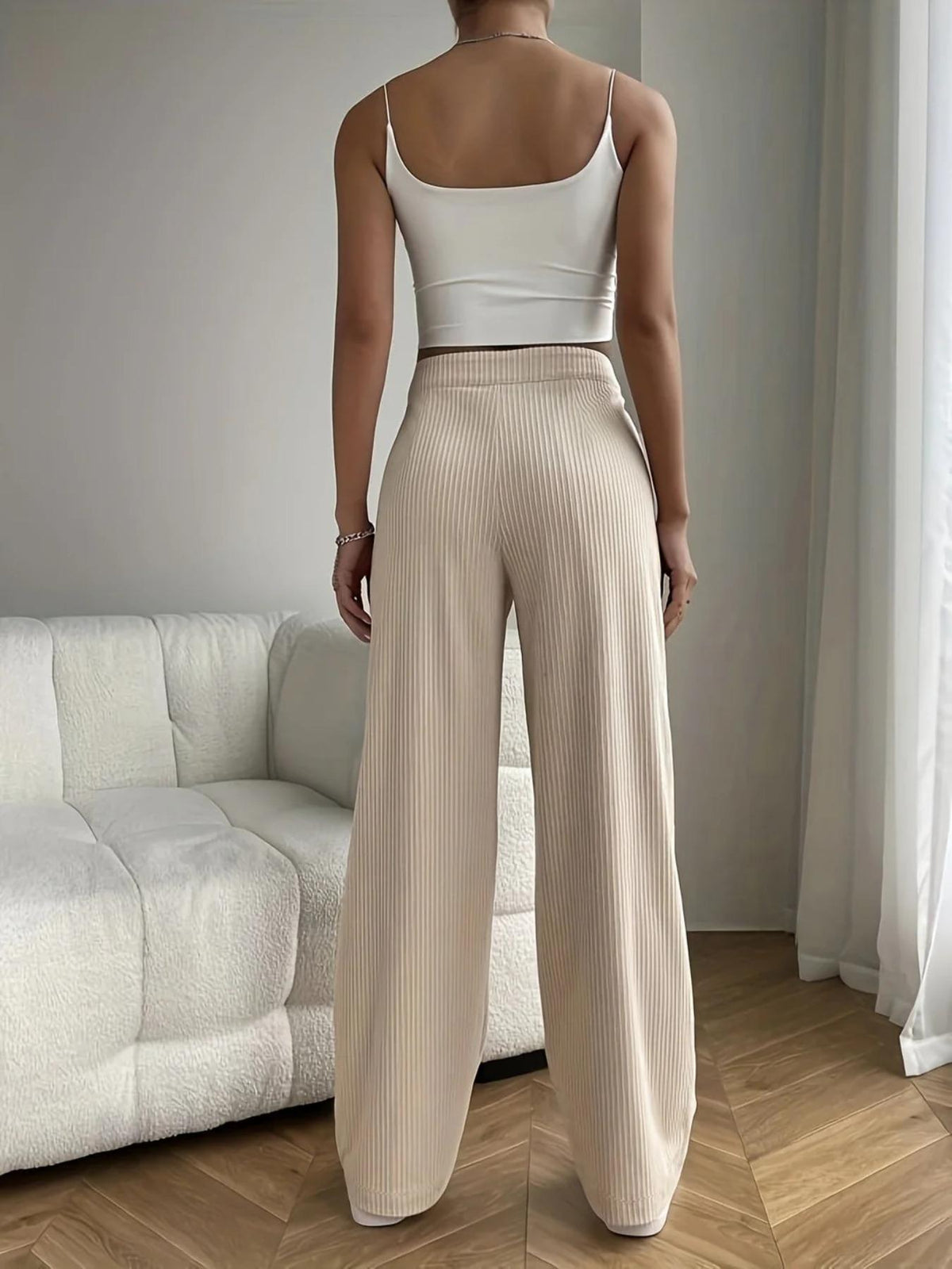 2025 New Women's Trousers Cross-border Spring and Autumn High Waist Loose Wide Leg Pants Drain All-match Casual Straight Pants