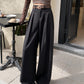Real shot! 2024 elastic waist design sense suit pants casual pants women's wide leg pants high waist drape pants