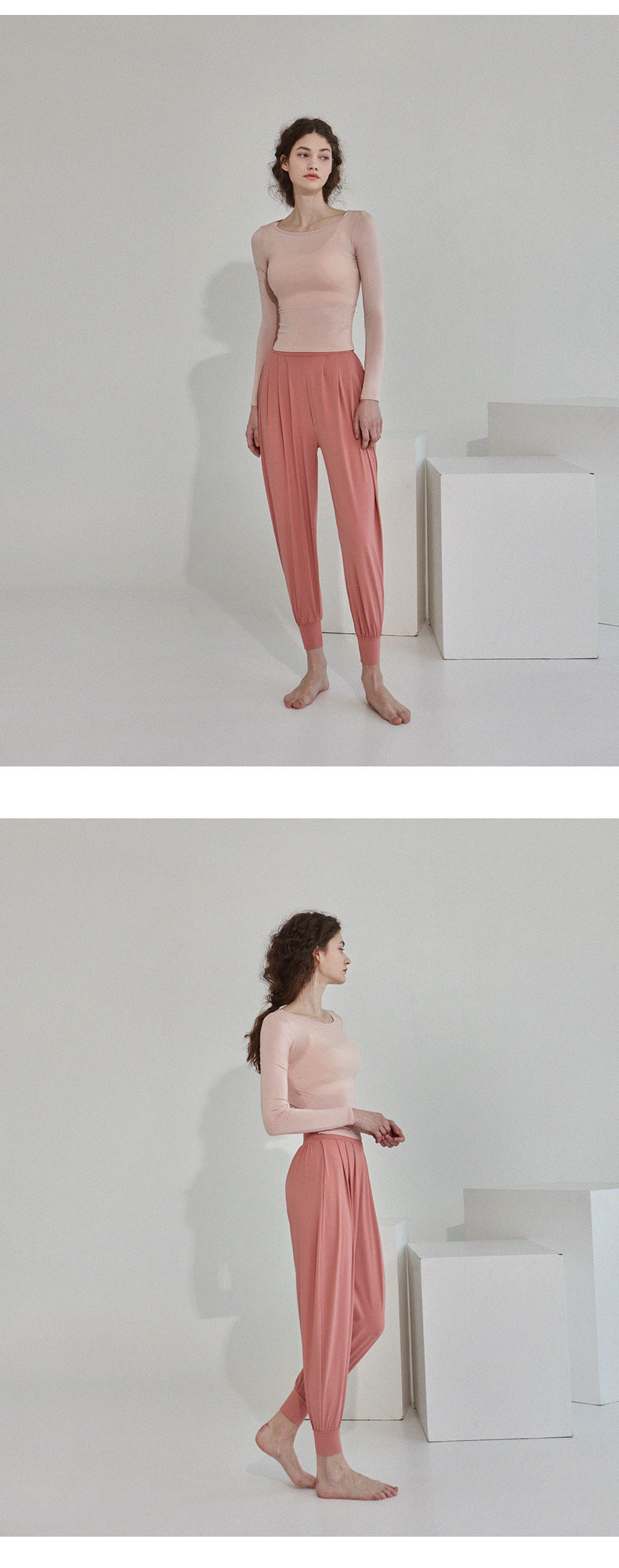 High-Waisted Women's Athletic Pants, Long Pants for Aerobics, Fitness, Dance, Loose Carrot Pants, Harem Jogger Pants for Running