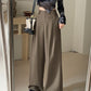 Real shot! 2024 elastic waist design sense suit pants casual pants women's wide leg pants high waist drape pants