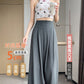 2025 Summer New High-Waisted Straight Wide-Leg Pants for Women, Stylish Versatile Slimming Floor-Length Pants Cross-Border