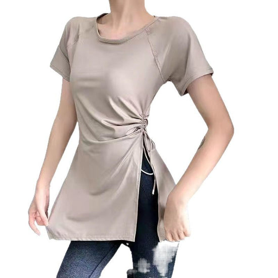 Yoga Tops for Women Summer New Quick-Drying T-Shirts for Women Running Sports Blouses Short-Sleeved Long Loose Slimming Look Fitness Clothes