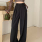 Real shot! 2024 elastic waist design sense suit pants casual pants women's wide leg pants high waist drape pants