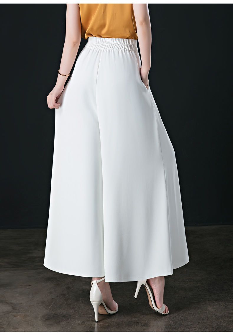 Wide Leg Pants Women's Spring and Summer High Waist Loose Slimming Middle-aged Women's Pants Cropped Skirt Casual Skirt Pants