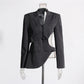 Irregular Deconstructed Blazer 2026 New Style Unique Long-Sleeve Hollow-Out High-End Waist-Cinching Blazer Jacket for Women