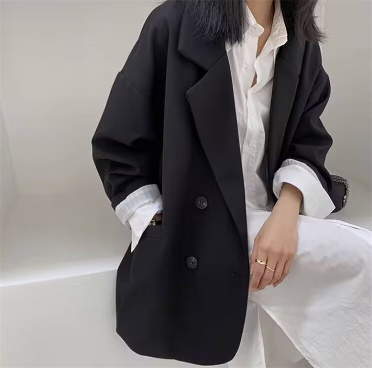 Casual Style Blazer for Women 2026 Spring and Autumn New Street Style Internet Celebrity Simple Loose Coffee-Colored Small Suit