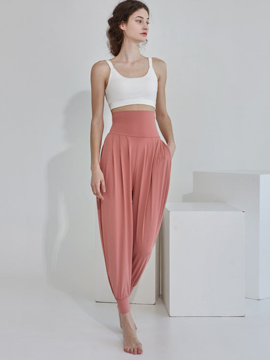 High-Waisted Women's Athletic Pants, Long Pants for Aerobics, Fitness, Dance, Loose Carrot Pants, Harem Jogger Pants for Running