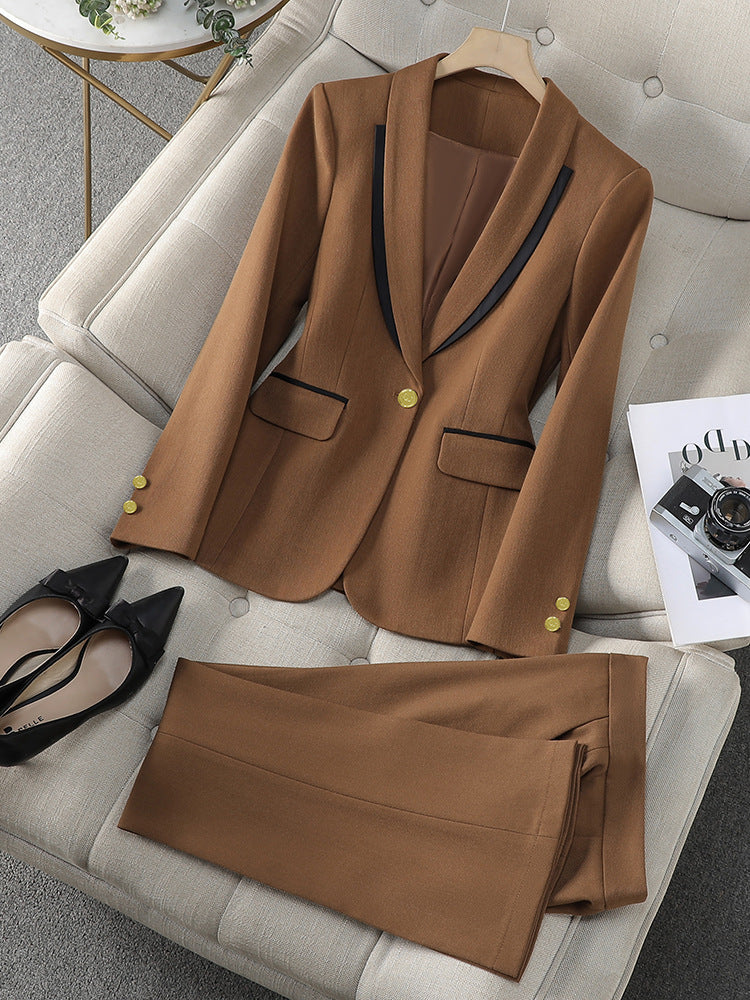 Cross-Border Black Suit Set for Women, New Style for Autumn, Elegant and Professional Office Attire, High-End Workwear