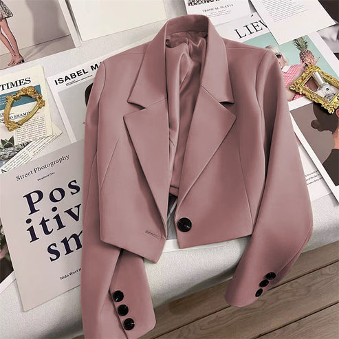 2026 New Short Blazer for Women, Spring and Autumn, Elegant Commuter Style, Office Goddess Style Blazer Top