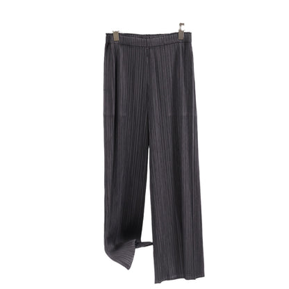 Miyake Wide-leg Pants Women's High-waist Pendant Pleated Pants Women's Loosening Waist Cropped Pants Black All-match Casual Pants