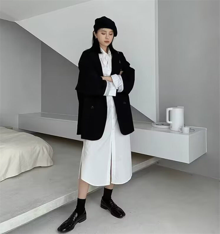 Casual Style Blazer for Women 2026 Spring and Autumn New Street Style Internet Celebrity Simple Loose Coffee-Colored Small Suit