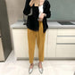 Miyake 2026 Straight-Leg Fashion High-Waisted Pocketed Cropped Pants with Elastic Waistband, Stretchy Pleated Slimming Cigarette Pants for Women