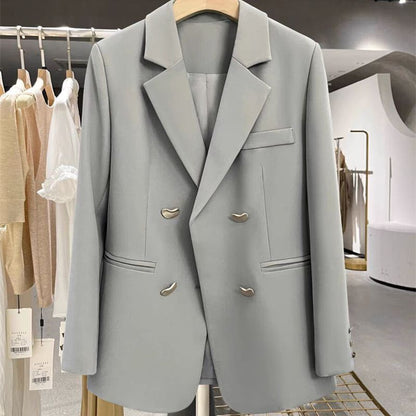 Spring New Versatile 2026 Commuter Office Lady Blazer for Women, Loose Trendy British Style Mid-Length High-End