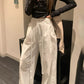 White American-style Overalls 2025 Women's Spring Comfortable Breathable Thin Short Quick-drying Loose Casual Pants Paratrooper Pants