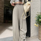 Real shot! 2024 elastic waist design sense suit pants casual pants women's wide leg pants high waist drape pants