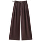 Authentic Wool Wide-Leg Pants for Women 25 New High-Waisted Slimming Tummy-Covering Straight-Leg Pants Women's Vertical Casual Pants