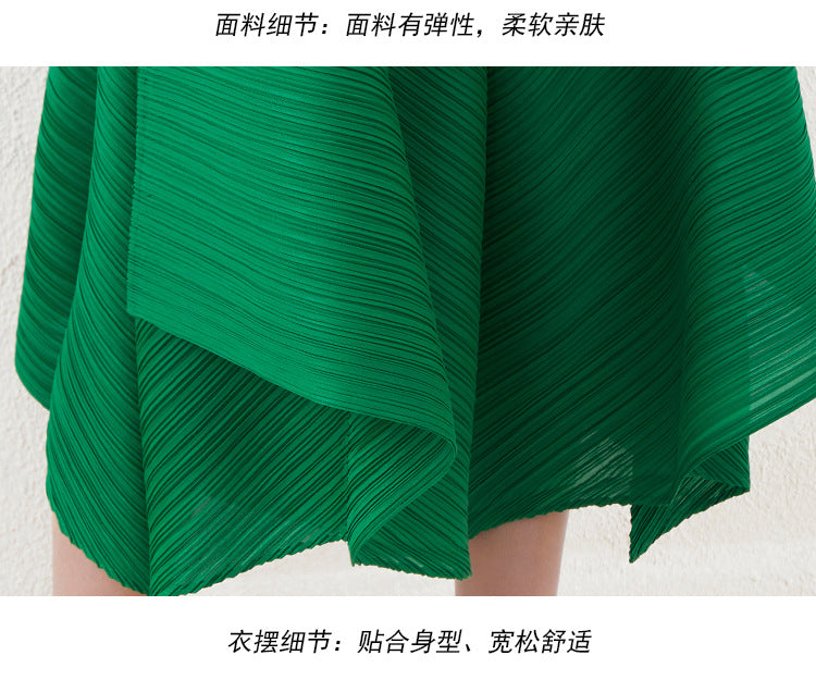 Miyake-Style Pleated Wide-Leg Pants for Women, High-Waisted, Drapey, Slimming, Casual, Versatile, Loose, Plus-Size, Cropped, Leg-Lengthening