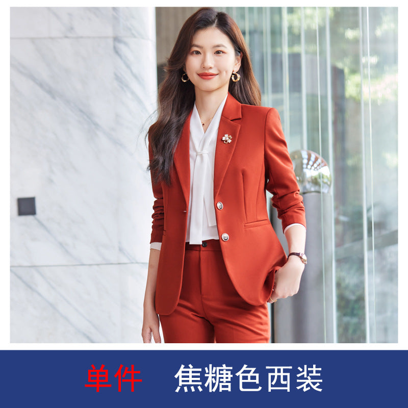 Blue Blazer for Women 2025 Spring and Autumn New Slim Fit Elegant Goddess Style Suit Professional Workwear