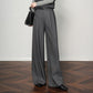 Authentic Wool Wide-Leg Pants for Women 25 New High-Waisted Slimming Tummy-Covering Straight-Leg Pants Women's Vertical Casual Pants