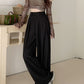 Real shot! 2024 elastic waist design sense suit pants casual pants women's wide leg pants high waist drape pants