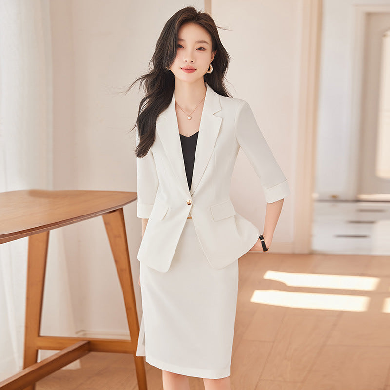 Temperament Workwear Small Suit Professional Suit Women 2024 New Spring and Summer Executive Office Suit Skirt Two-Piece Set