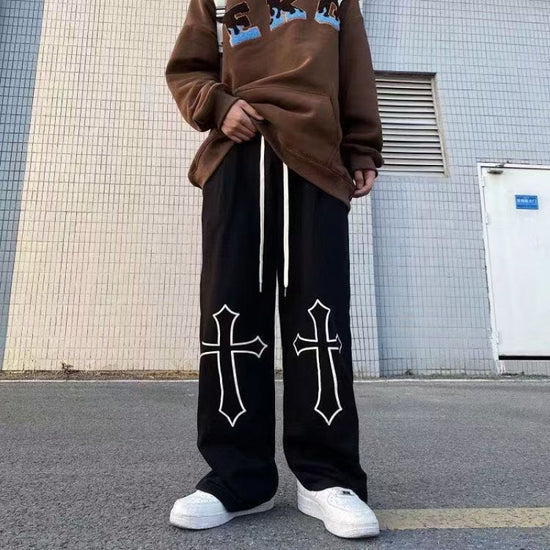 Spring and Autumn Hip-Hop Pants for Women, Loose Long Pants, High-Waisted Versatile Drawstring Sweatpants, Trendy High-Waisted Casual Pants