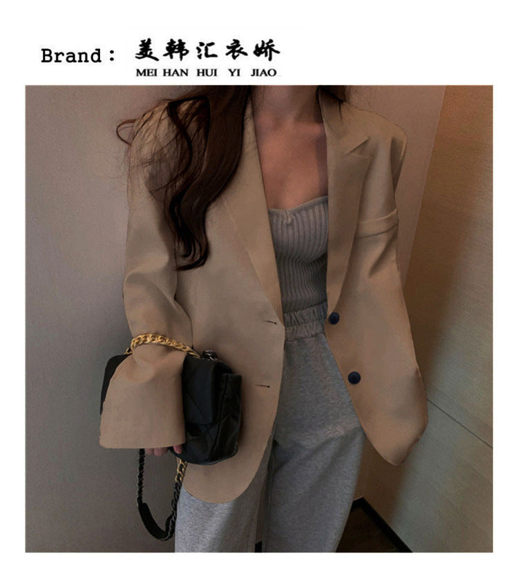 Women's Blazer 2026 Spring and Autumn New Style Small Blazer Korean Version Internet Celebrity Loose Spring and Autumn Pink Casual Suit for Women