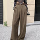 Real shot! 2024 elastic waist design sense suit pants casual pants women's wide leg pants high waist drape pants