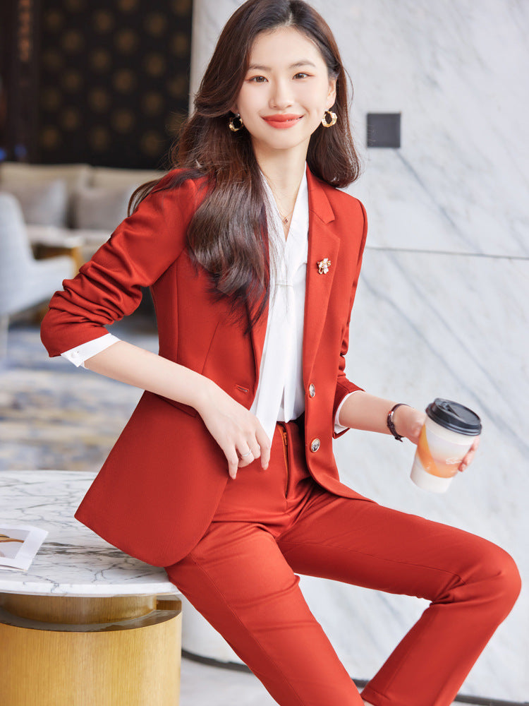 Blue Blazer for Women 2025 Spring and Autumn New Slim Fit Elegant Goddess Style Suit Professional Workwear
