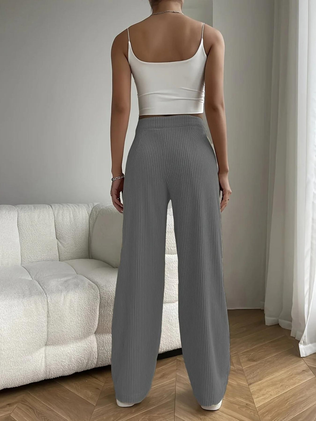 2025 New Women's Trousers Cross-border Spring and Autumn High Waist Loose Wide Leg Pants Drain All-match Casual Straight Pants