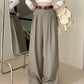 Real shot! 2024 elastic waist design sense suit pants casual pants women's wide leg pants high waist drape pants