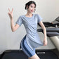 Yoga Tops for Women Summer New Quick-Drying T-Shirts for Women Running Sports Blouses Short-Sleeved Long Loose Slimming Look Fitness Clothes