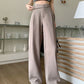 High-Waisted Suit Pants for Women, Spring and Autumn 2025 New Wide-Leg Pants, Thin Loose Casual Pants, Straight-Leg Drape Long Pants