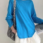 Back Design Sense Loose Micro-transparent Blouse Spring and Summer New Long-sleeved Sunscreen T-shirt Top for Women